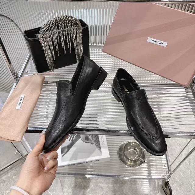 Miu Miu Spring/Summer 2026 Retro Distressed Leather Loafers: These loafers blend