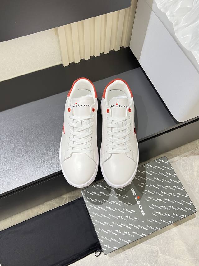 New Kiton high-end luxury men's sneakers. The upper is made of calfskin, using