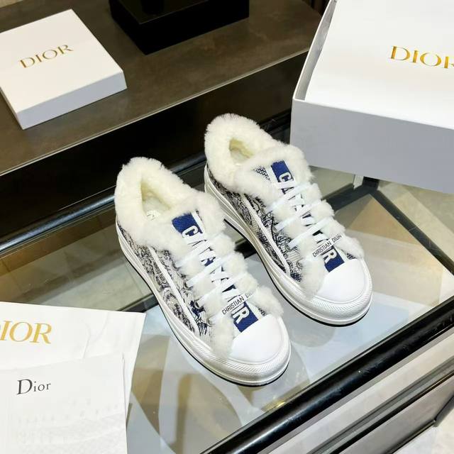 Platform Dior Embroidered Platform Casual Shoes ' Dior Monogram Embroidered Woo