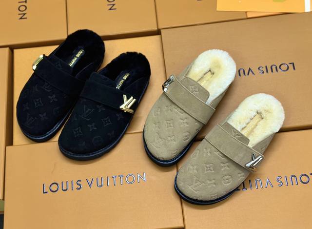 Latest Couple Style Furry Shoes Louis Vuitton LV Louis Vuitton On Fw24 New Arriv