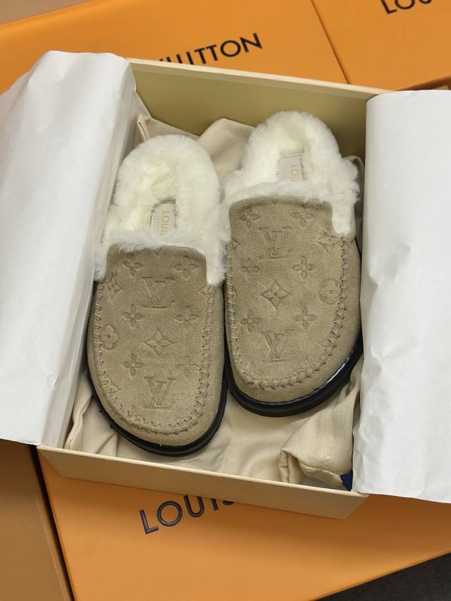 Latest Couple Style Furry Shoes Louis Vuitton LV Louis Vuitton On Fw24 New Arriv