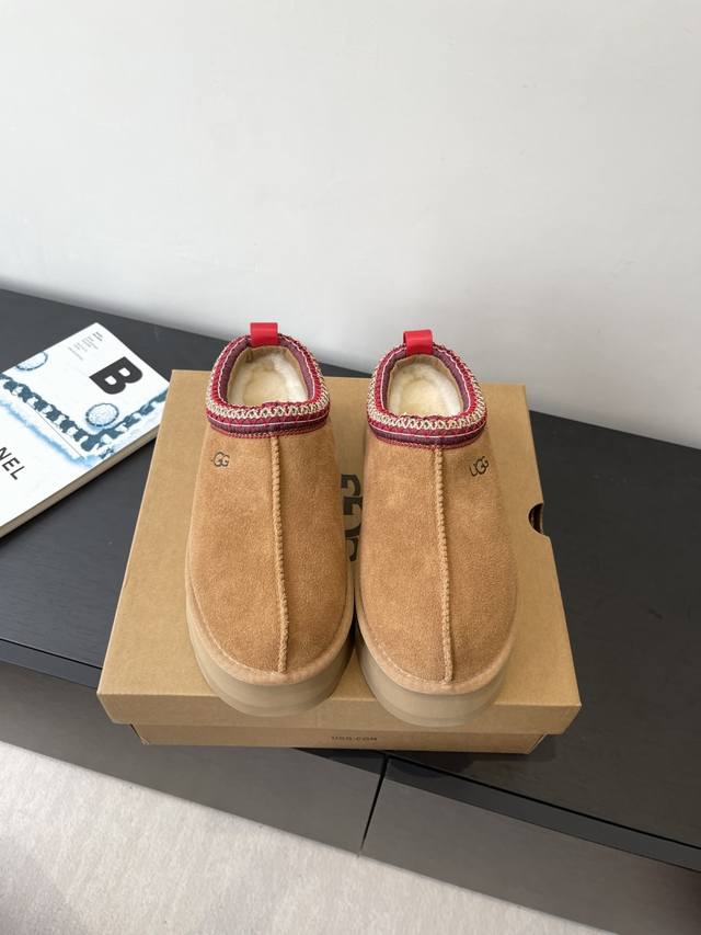 Factory direct price Ugg thick-soled ethnic style snow boots, made of leather a