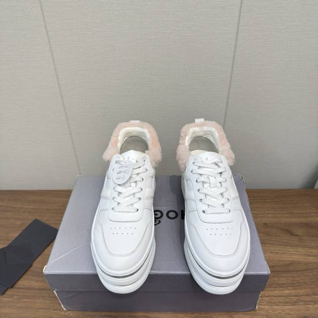 Hogan 2025 Casual Sports Shoes Thick-Soled High-End Lace-Up Sneakers High Versio