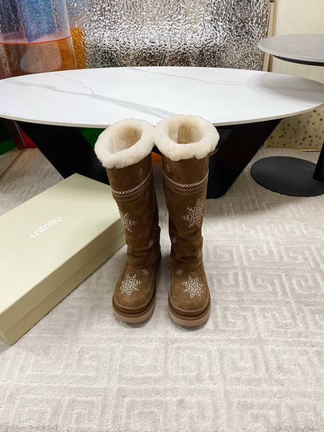 Factory direct Unfolio 2025 Autumn/Winter Retro Snowflake Snow Boots. These sno