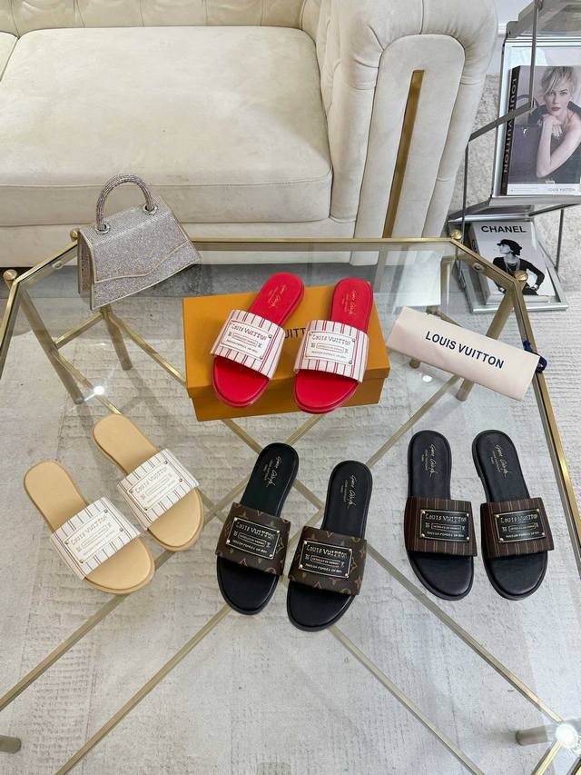 Lv New Slippers..35-43 Production Price Leather Sole DDD