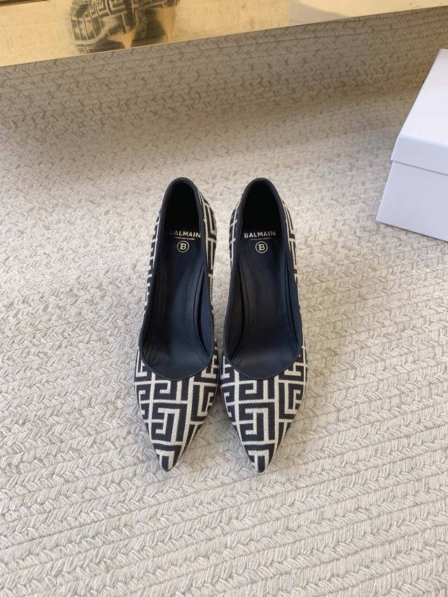 Factory Price p Balmai* New Jacquard Letter Stiletto Heels Heel Height: 9.5Cm D