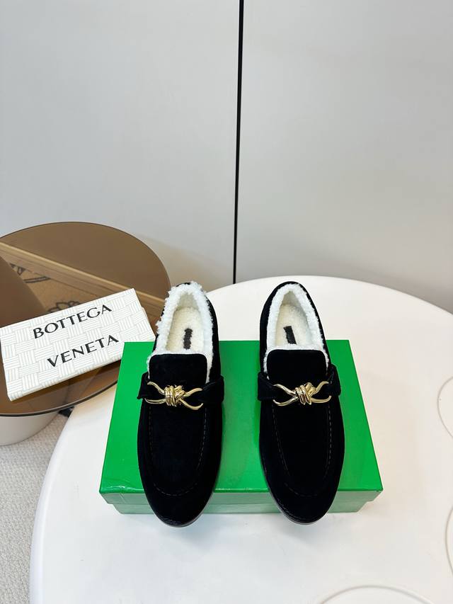 Bottega Veneta 25Aw Autumn/Winter Loafers with Wool Lining Bottega Veneta 25Aw