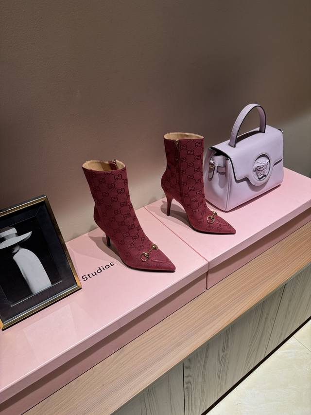 2025Fw Autumn/Winter New Arrival High-Heeled Ankle Boots Winter Gucci New Pointe