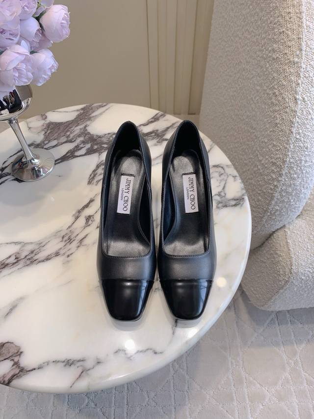 Factory Price p Jimmy Cho* New Chunky Heel High Heels, Classic and Versatile Ch