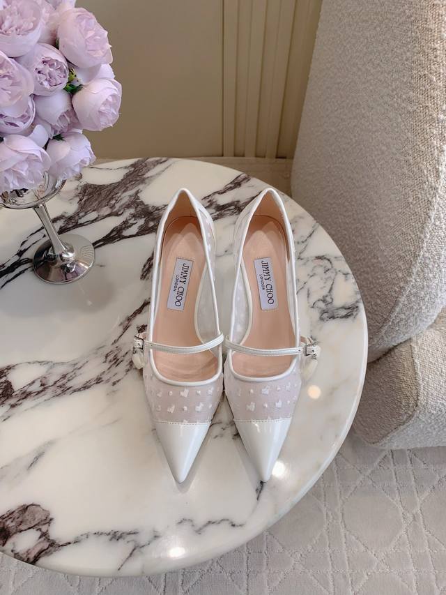 Factory Price p Jimmy Cho* New Mesh Embroidered High Heels Classic Versatile St
