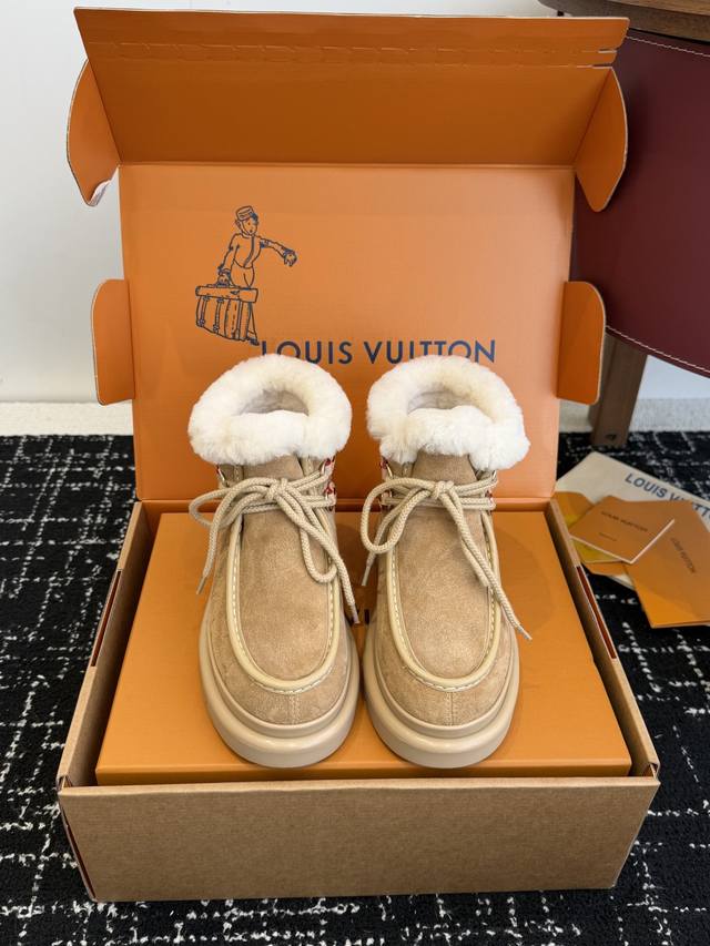 Retail-grade Louis Vuitton LV latest autumn/winter adorable wool snow boots, Bir