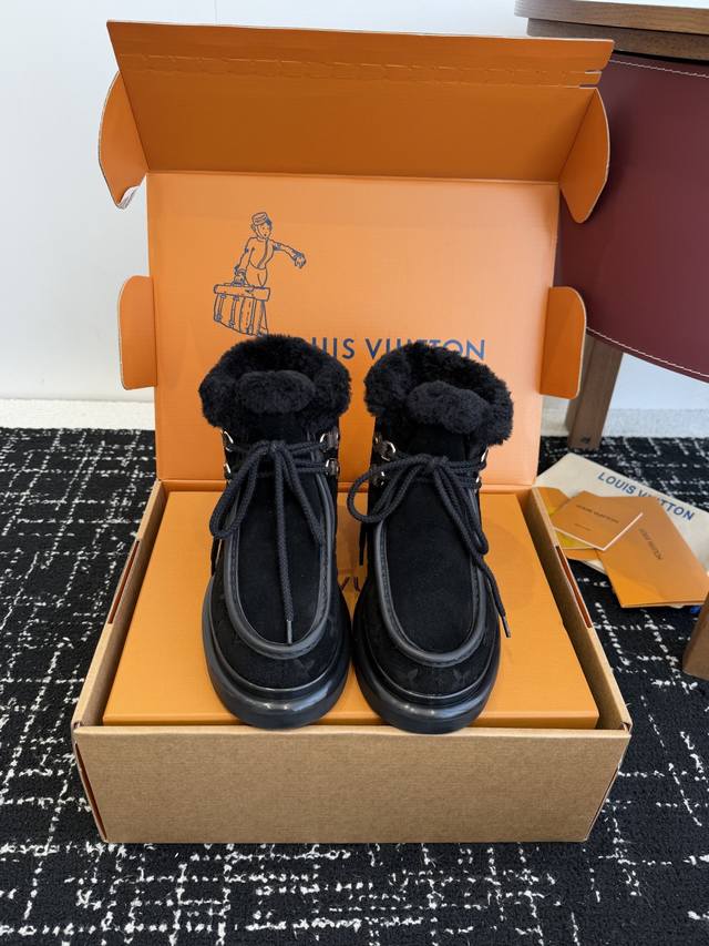 Retail-grade Louis Vuitton LV latest autumn/winter adorable wool snow boots, Bir