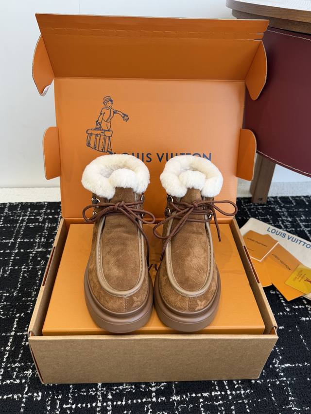 Retail-grade Louis Vuitton LV latest autumn/winter adorable wool snow boots, Bir