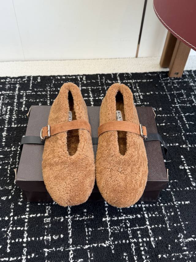 Retailer-grade Alaia Autumn/Winter Runway Style Mary Jane Wool Flats A popular a