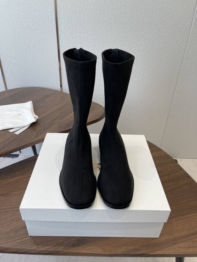 Dongguan-made The Row 25Ss Autumn/Winter New Elastic Lambskin Mid-calf Boots Le