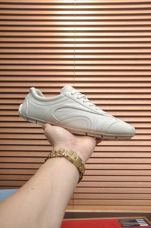 Factory price p Prada couple casual shoes, 1:1 replica, high-gloss suede upper