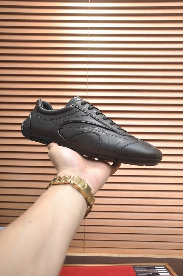 Factory price p Prada couple casual shoes, 1:1 replica, high-gloss suede upper