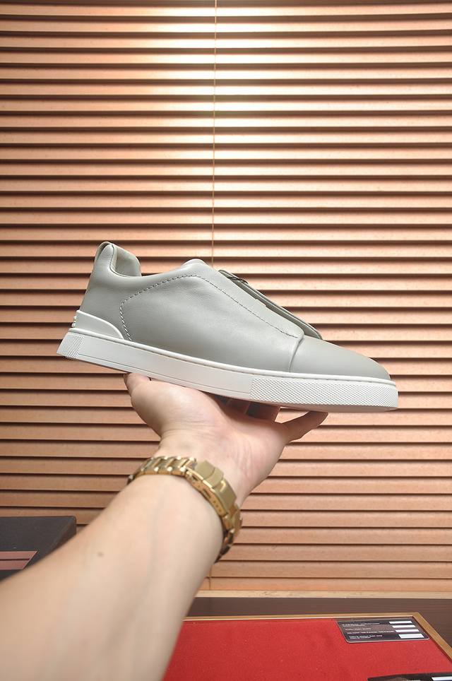 Factory Price p New Zegna Men's Triple Stitchmonte Luxury Casual Shoes in Suede