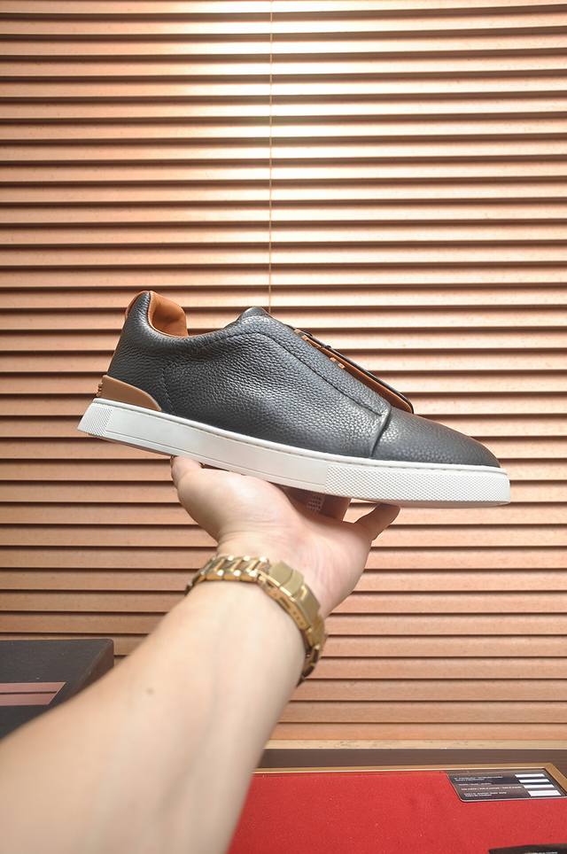 Factory Price p New Zegna Men's Triple Stitchmonte Luxury Casual Shoes in Suede