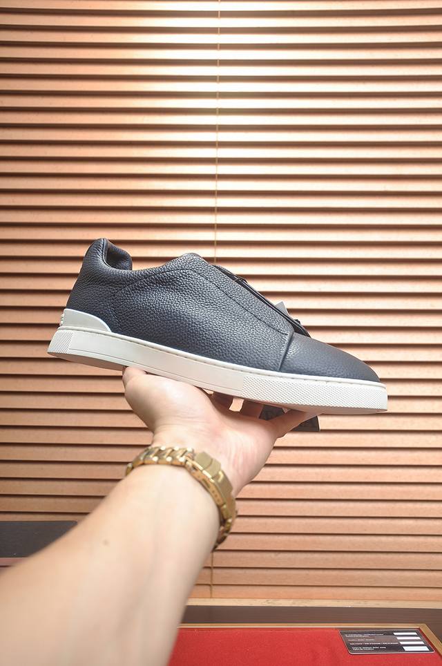 Factory Price p New Zegna Men's Triple Stitchmonte Luxury Casual Shoes in Suede