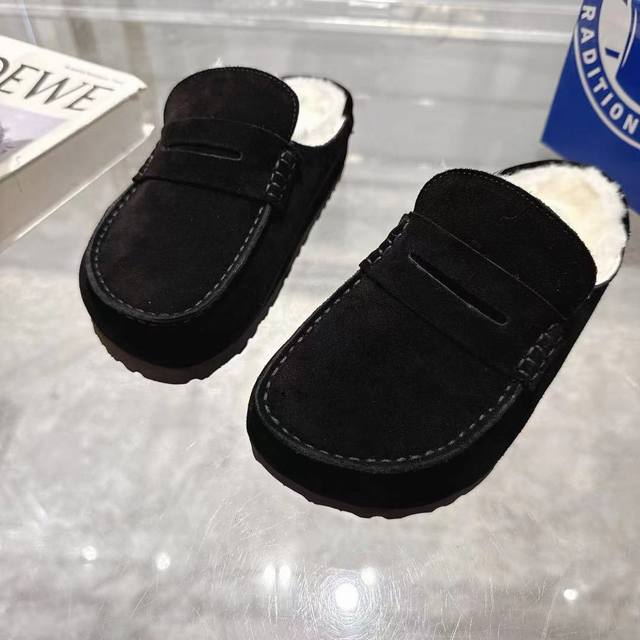 Bk Birken wool slippers, imported silky cowhide suede upper. 100% wool lining an