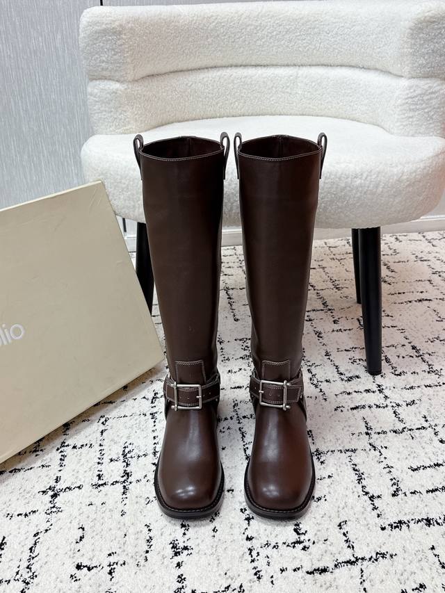 Top-tier version Unfolio trendy brand 25 Fall/Winter retro new riding boots The