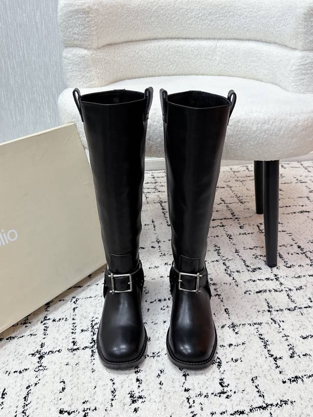 Top-tier version Unfolio trendy brand 25 Fall/Winter retro new riding boots The