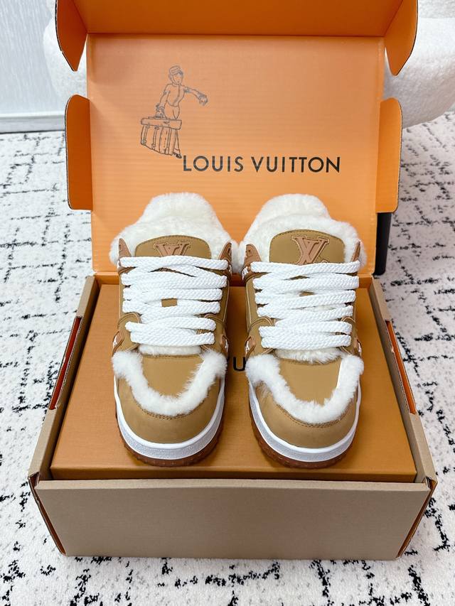 Top-tier version wool-lined LV Louis Vuitton 25 Trainer Maxi, thick-soled skateb