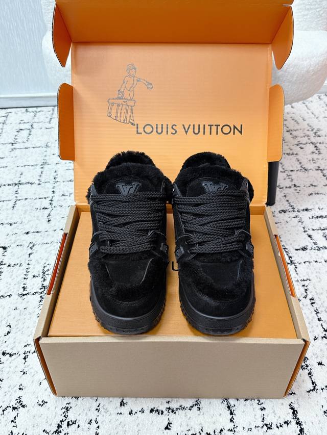 Top-tier version wool-lined LV Louis Vuitton 25 Trainer Maxi, thick-soled skateb