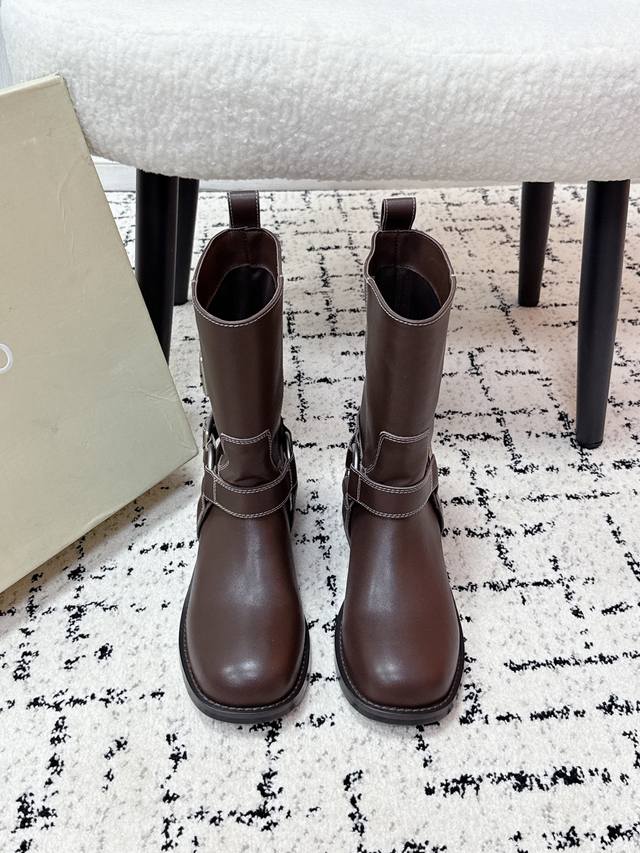 Top-tier version Unfolio trendy brand 25 Fall/Winter retro new riding ankle boot