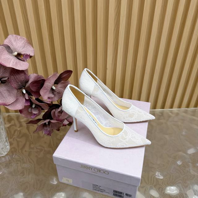 Jimmy Choo classic lace pointed-toe high heels, an absolutely ethereal pair! The