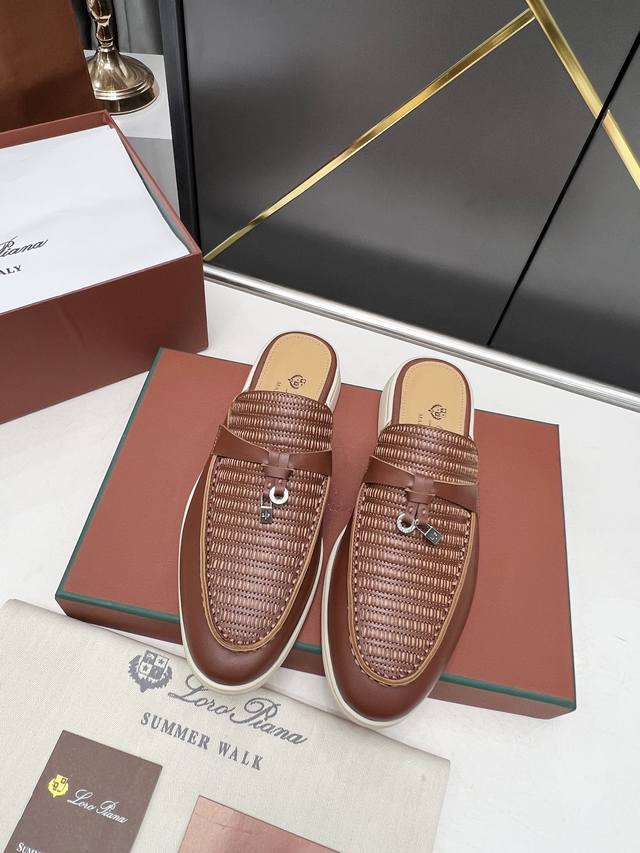 Loro Piana, a family-run, all-season half-slipper with embroidered details. The