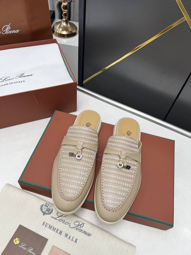 Loro Piana, a family-run, all-season half-slipper with embroidered details. The