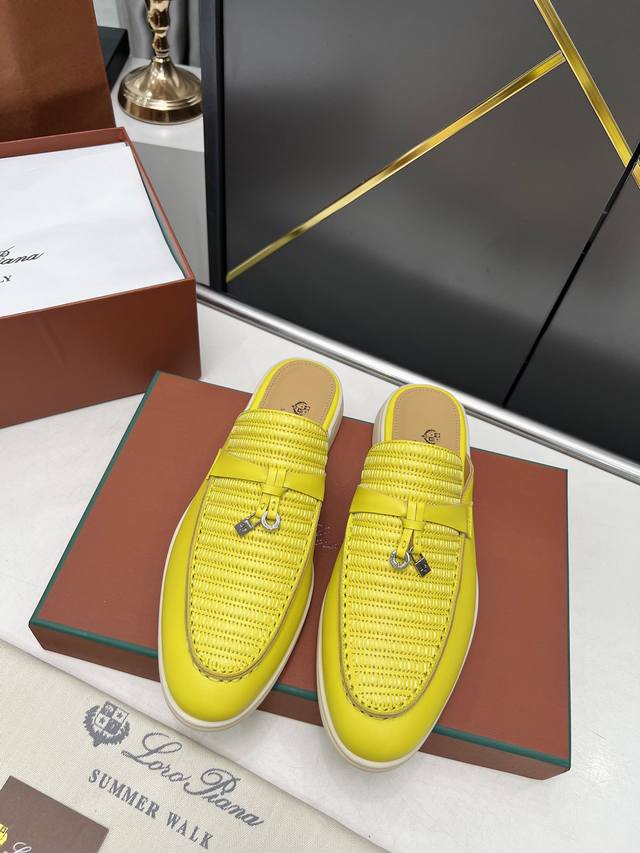 Loro Piana, a family-run, all-season half-slipper with embroidered details. The