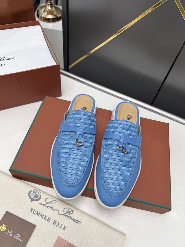 Loro Piana, a family-run, all-season half-slipper with embroidered details. The