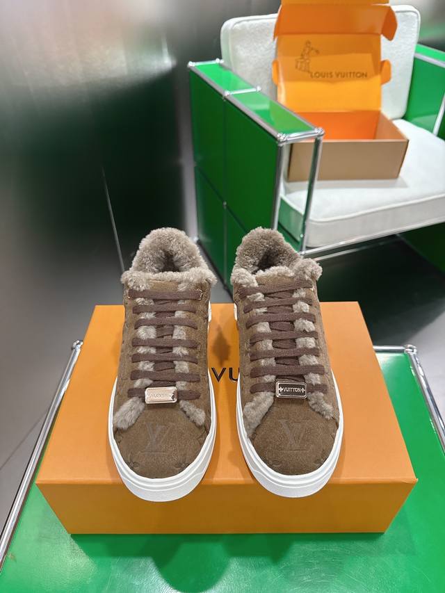 Top-tier version K007 Louis Vuitton Time Out casual sneakers, white sneakers wit