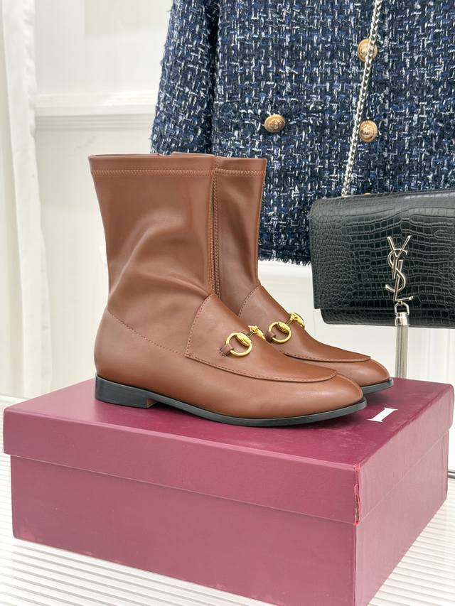 Factory Price Gucci Classic Double G Horsebit Retro Loafers Stretch Boots Ankle