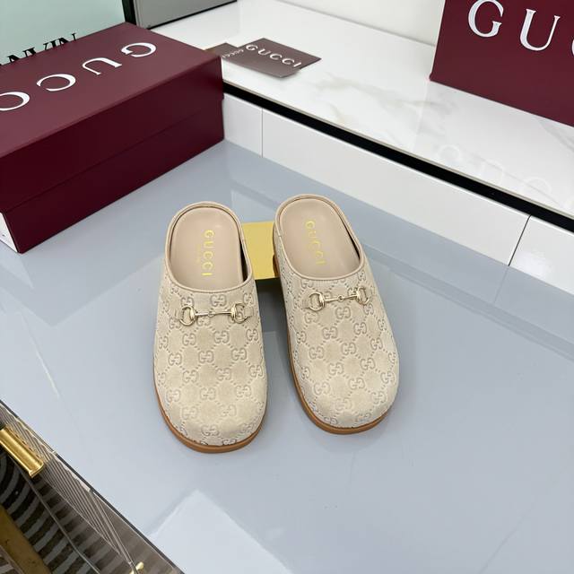 Autumn/Winter New Suede Cowhide Horsebit Wool Slip-On Women's Slip-On Gg The Ho