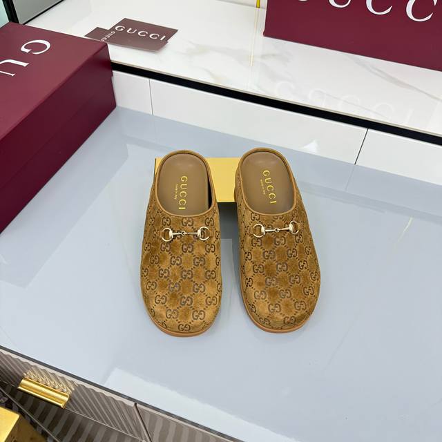 Autumn/Winter New Suede Cowhide Horsebit Wool Slip-On Women's Slip-On Gg The Gg