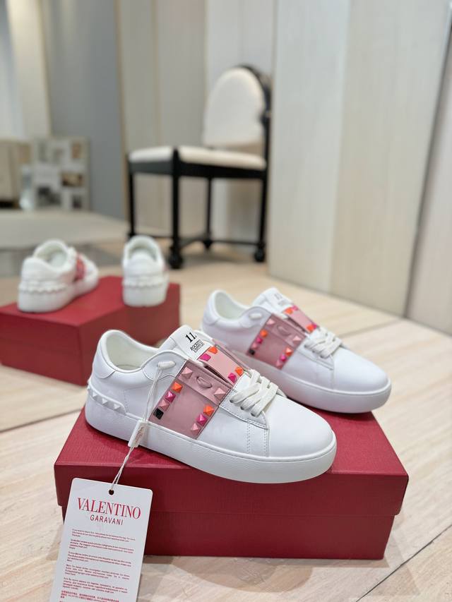 Factory direct price top-tier series Valentino Garavani Open Disco studded plat