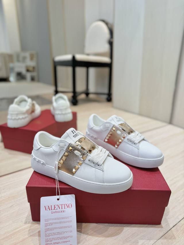 Factory direct price top-tier series Valentino Garavani Open Disco studded plat