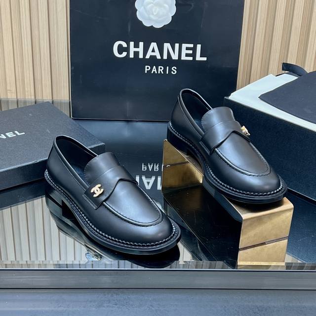 Top-tier version Correct top-tier Chanel classic flat loafers, slip-on loafers C