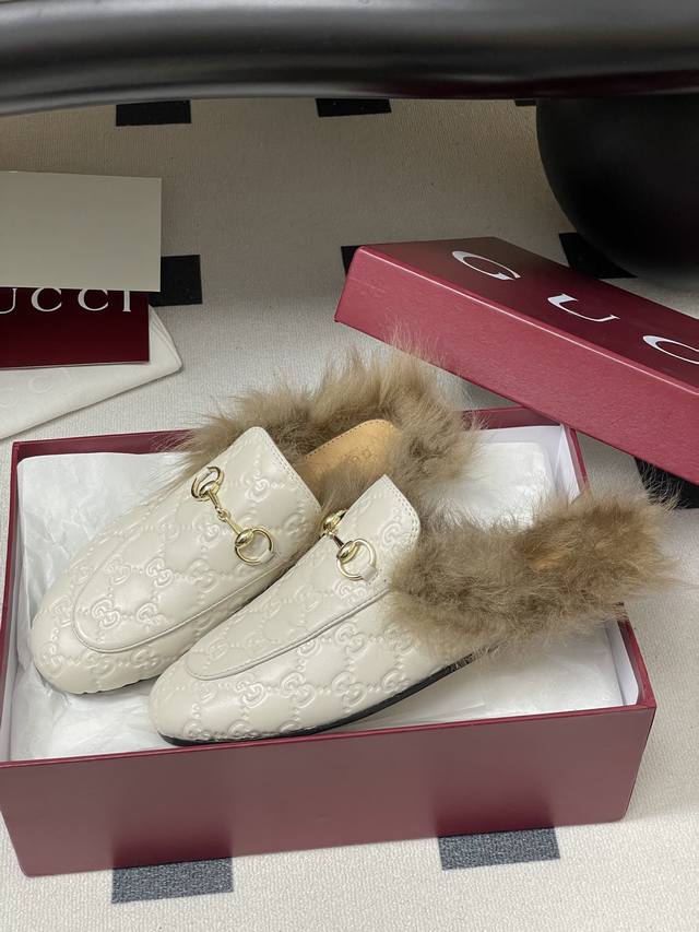 Gucci Princetown Classic Wool Slippers, Double G Suede Mules, Horsebit Flat Sli