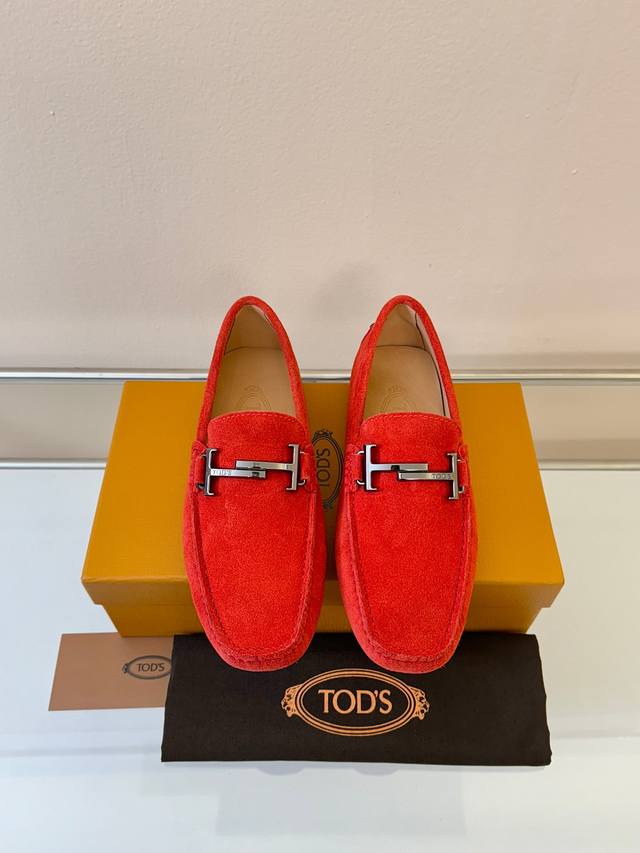 Tod's Men's Loafers, New Arrival, High-Quality Suede Apricot Lining, Original Pa