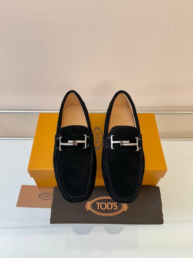 Tod's Men's Loafers, New Arrival, High-Quality Suede Apricot Lining, Original Pa