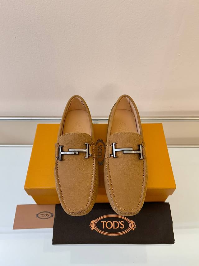 Tod's Men's Loafers, New Arrival, High-Quality Cowhide Leather with Apricot Lini