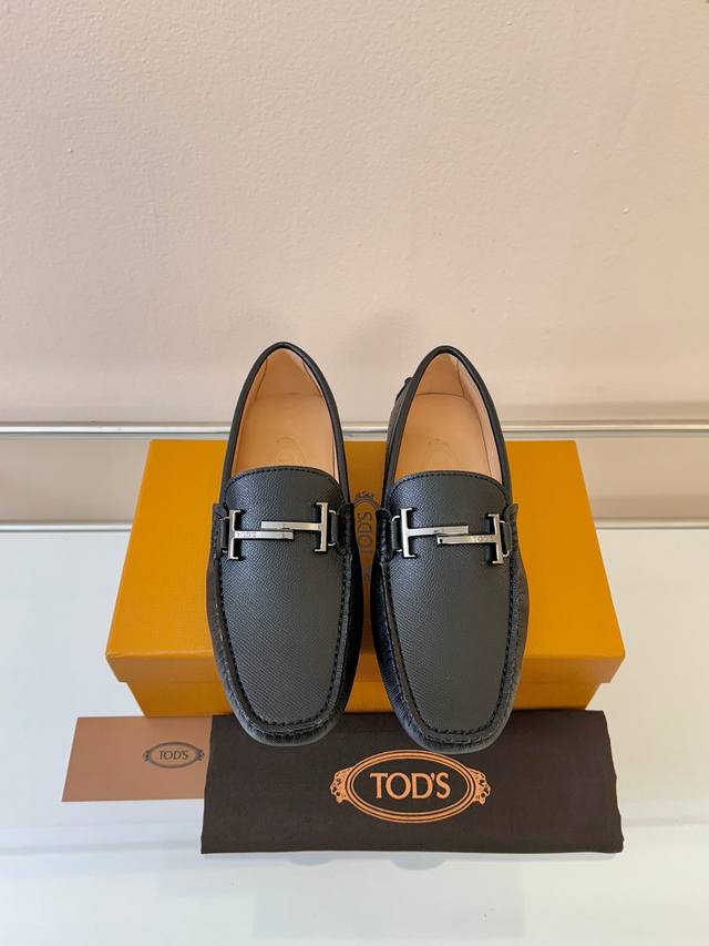 Tods Men's Loafers, New Arrival, High-Quality Lizard-Patterned Leather, Apricot