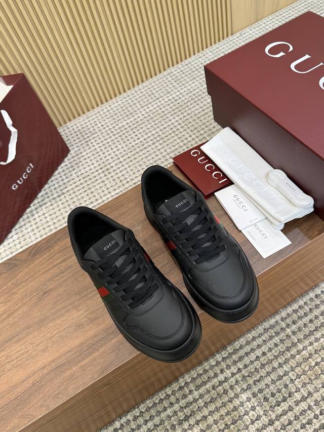 Gucc*New Thick-Soled Sneakers, High-Quality Version, Factory Direct. Material: M