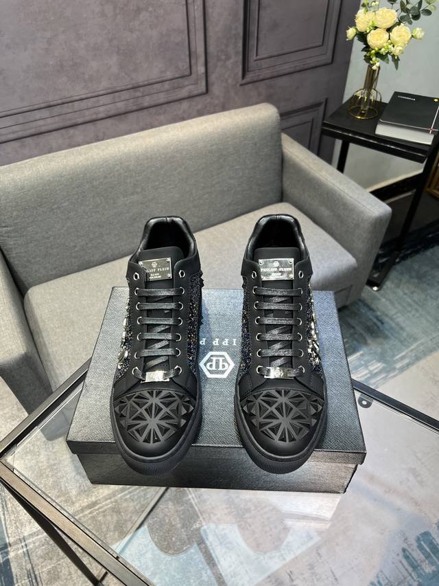 Philipp Plein high-top men's shoes, a high-end brand with imported top-grain cow