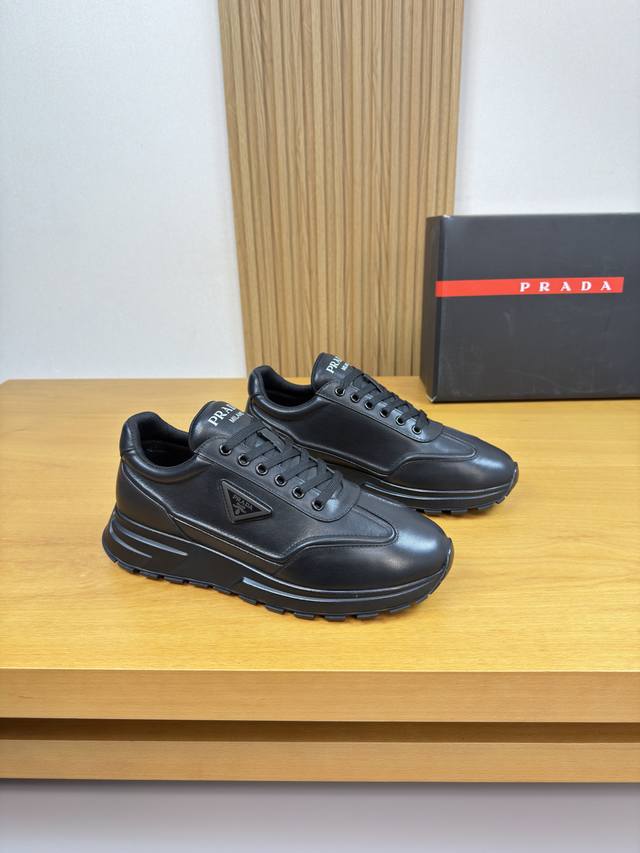 prada - High-end quality original single casual sports shoes - Upper: Nappa calf